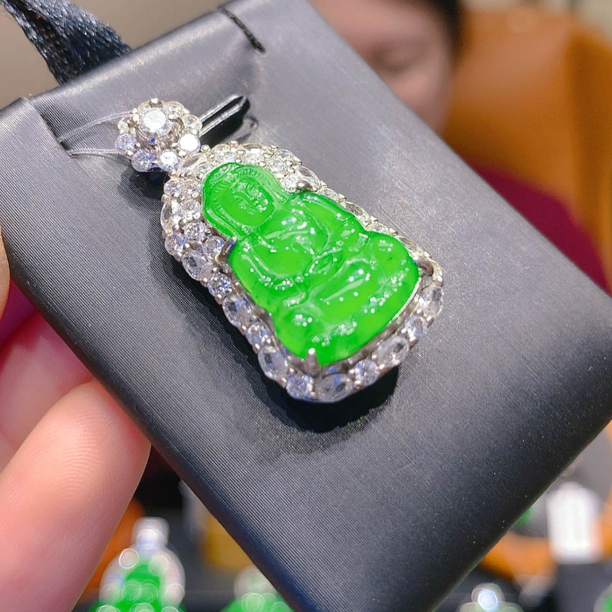 【闪购商品】翡翠颈饰银S925镶嵌7柒姐