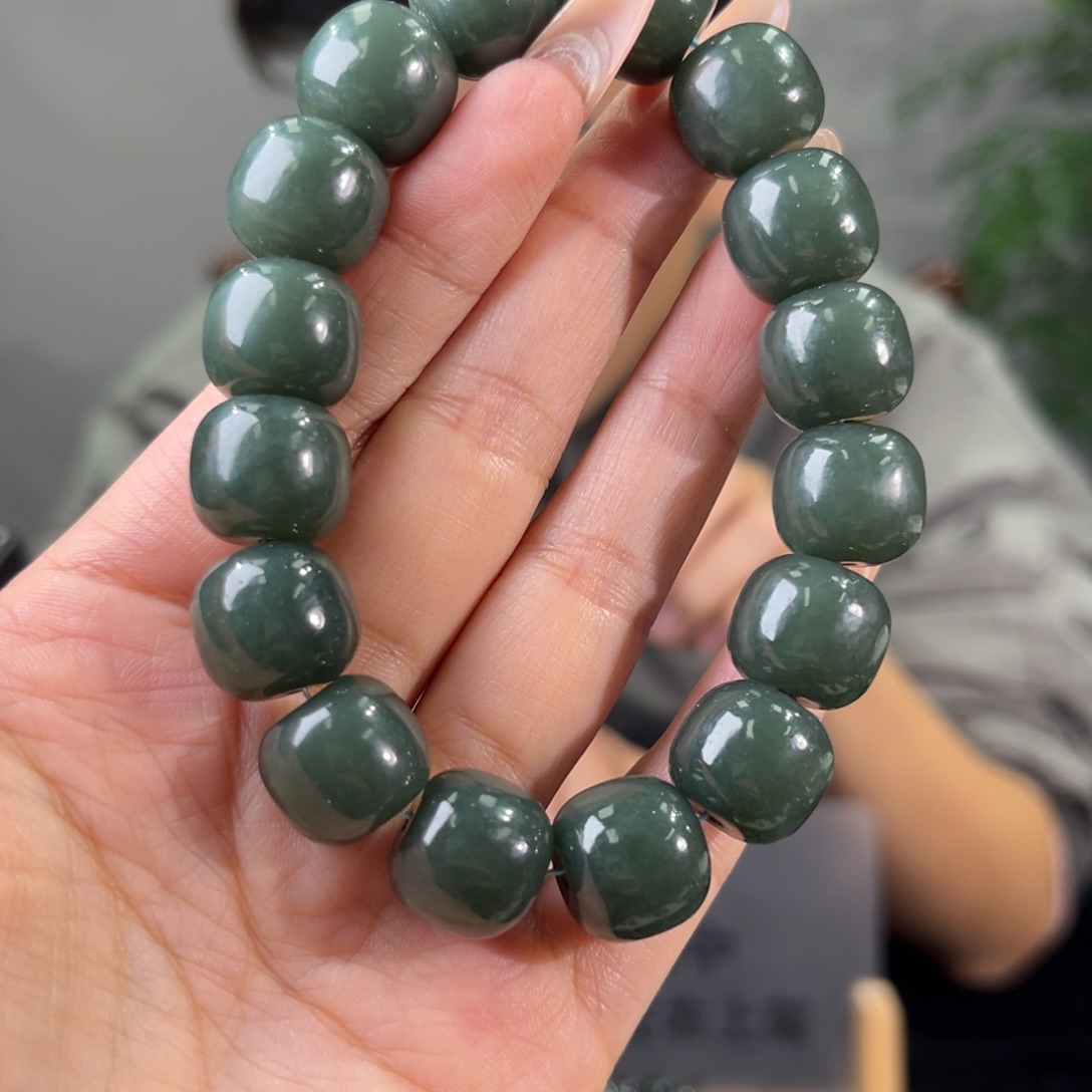 和田玉未镶嵌手链纯天然和田玉新疆且末蓝卡14
