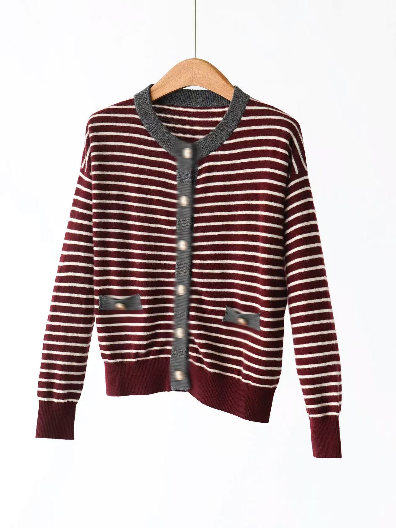 休闲女士宽松型圆领百搭针织水洗落肩袖厚款 0042