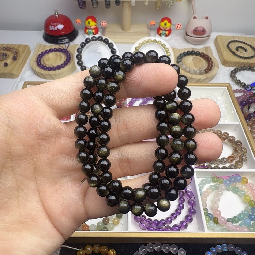 水晶手链未镶嵌金耀石三圈