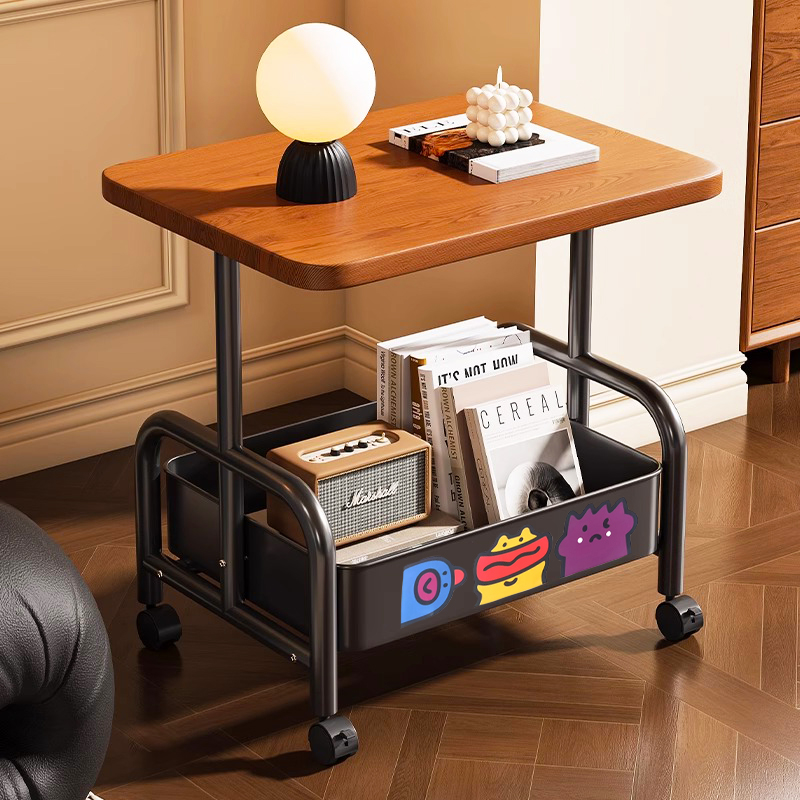  茶几客厅沙发创意小推车收纳移动带轮茶桌家用卧室置物架小桌子