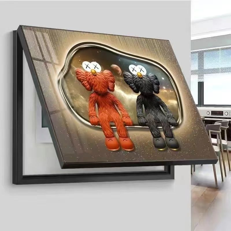 电表箱遮挡画暴力熊免打孔配电箱电闸挂件电源现代简约挂画新款