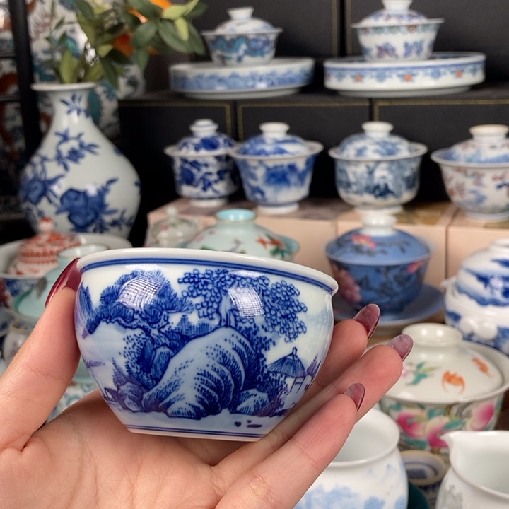 杯折葵非器山水小缸杯