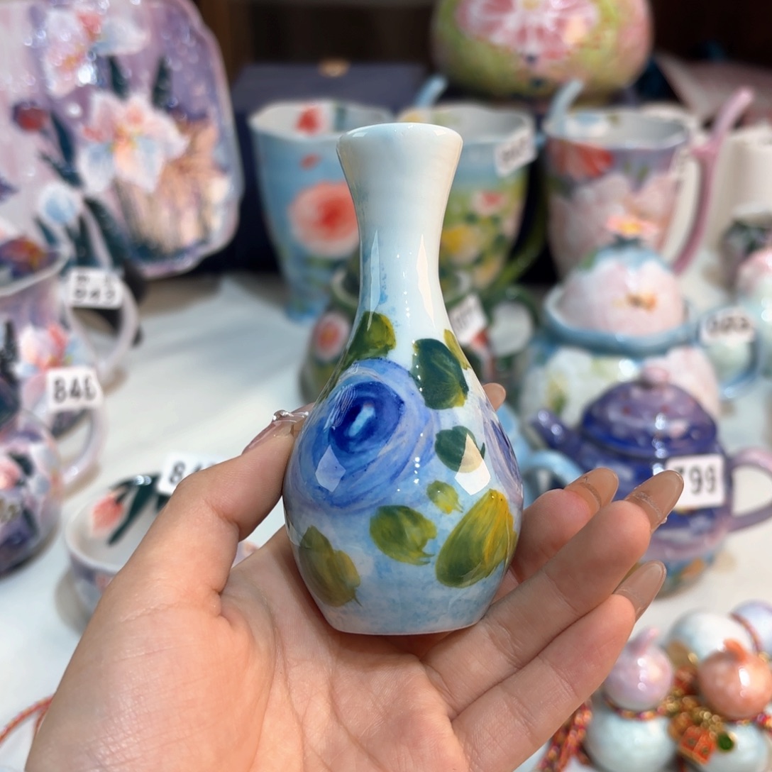 景德镇手绘高温釉下彩陶瓷茶具