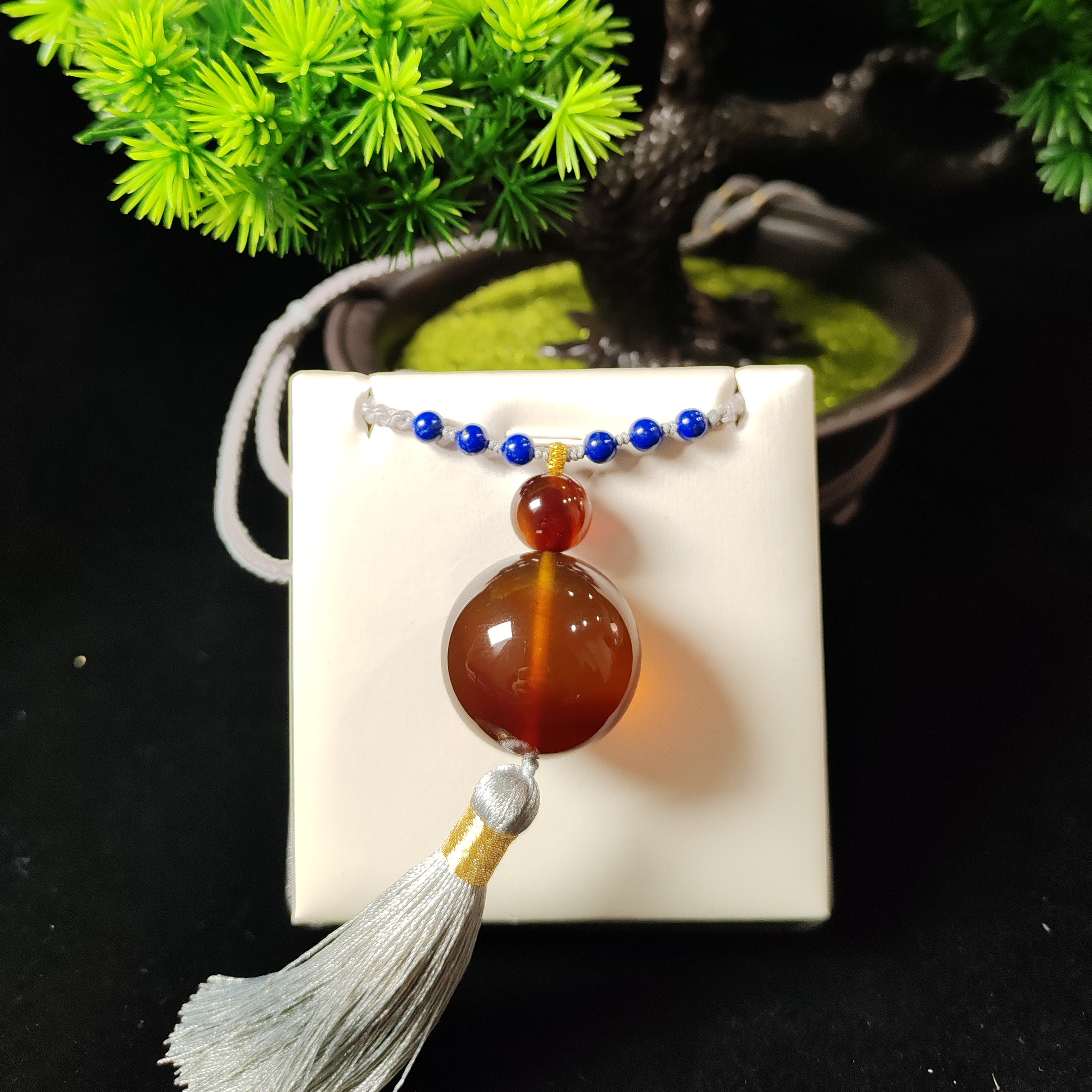 天然灵草珀毛衣链