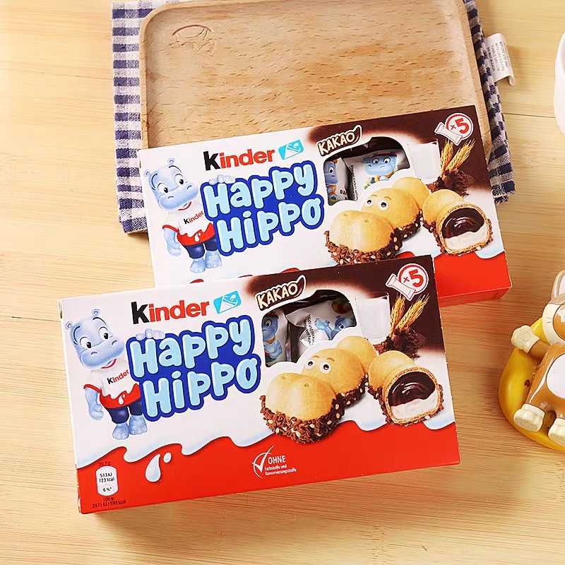 欧洲原装进口Kinder健达河马巧克力牛奶可可酱威化饼干零食