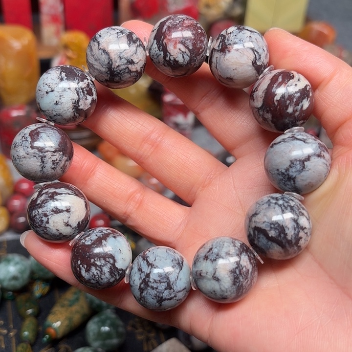 牟***乾昌化石印石精品圆珠手串