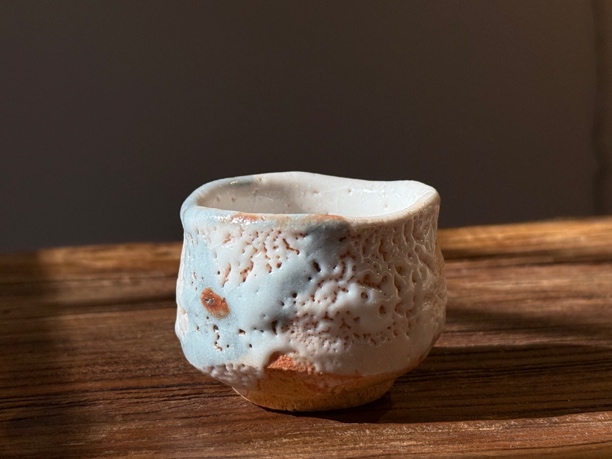 日本志野烧陶瓷主人杯厚釉茶杯