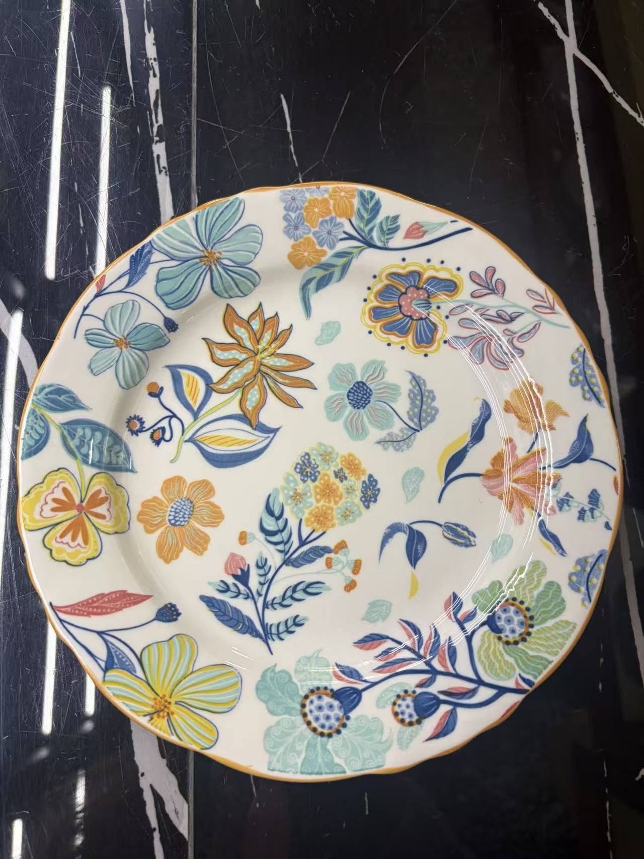 奶白幼满庭芳系列春日精致自带氛围感碗盘