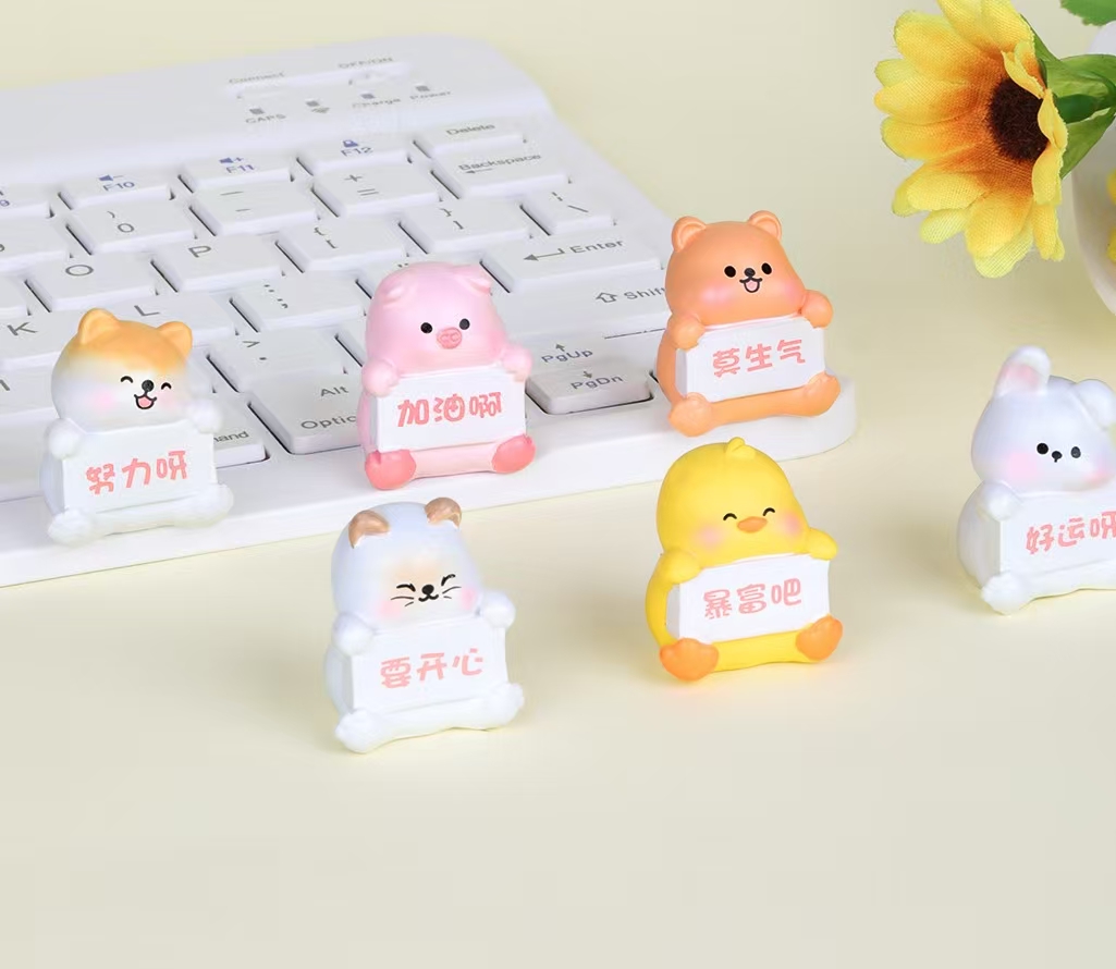 微观景小摆件创意卡通莫生气动物萌粒diy潮玩摆件