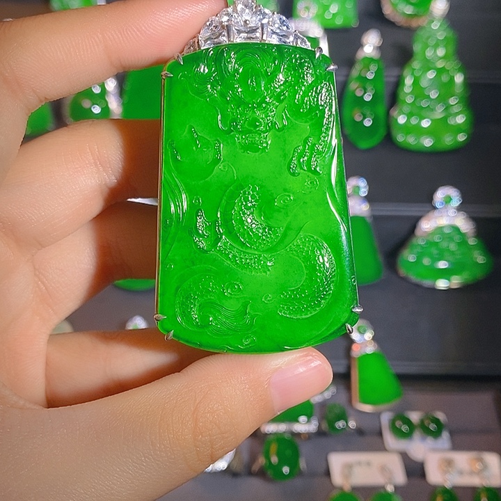 翡翠银S925镶嵌颈饰jj