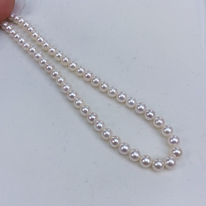 淡水珍珠颈饰银S925镶嵌6.5-7.5左右无核极强光项链
