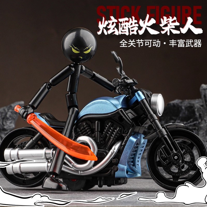 新款暴走格斗火柴人升级多关节可动潮流手办积木拼装模型男孩玩具