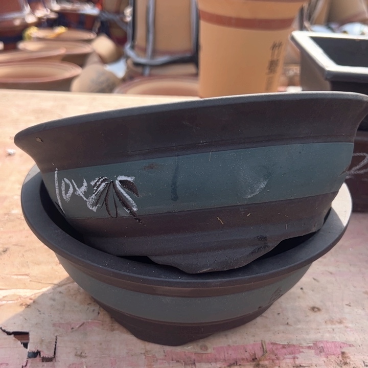 红陶紫砂碗盆口25