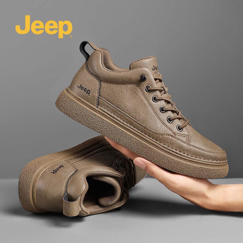 Jeep吉普冬季2025新款马丁靴男低帮男鞋款男马丁鞋子男款工装皮鞋