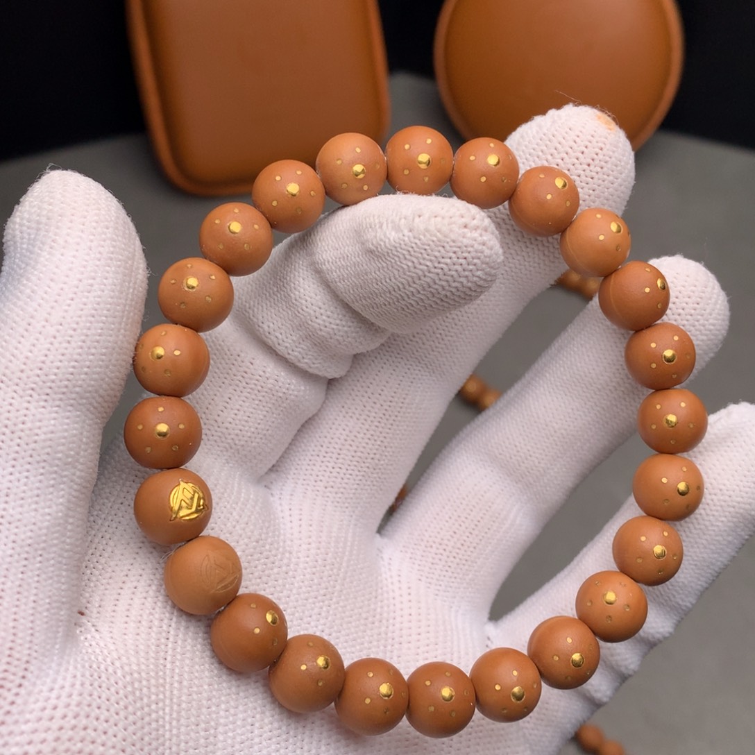 手串猴头核桃天地之间镶嵌24k