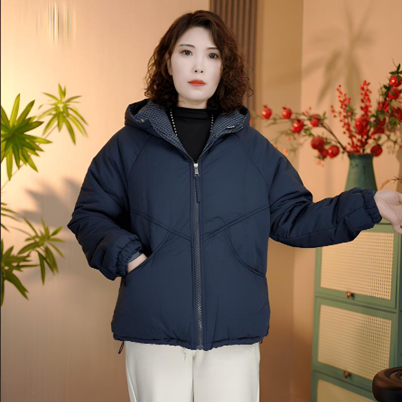 2025年冬季加绒新款原创加棉保暖防风棉服宽松外套连帽棉衣派克服