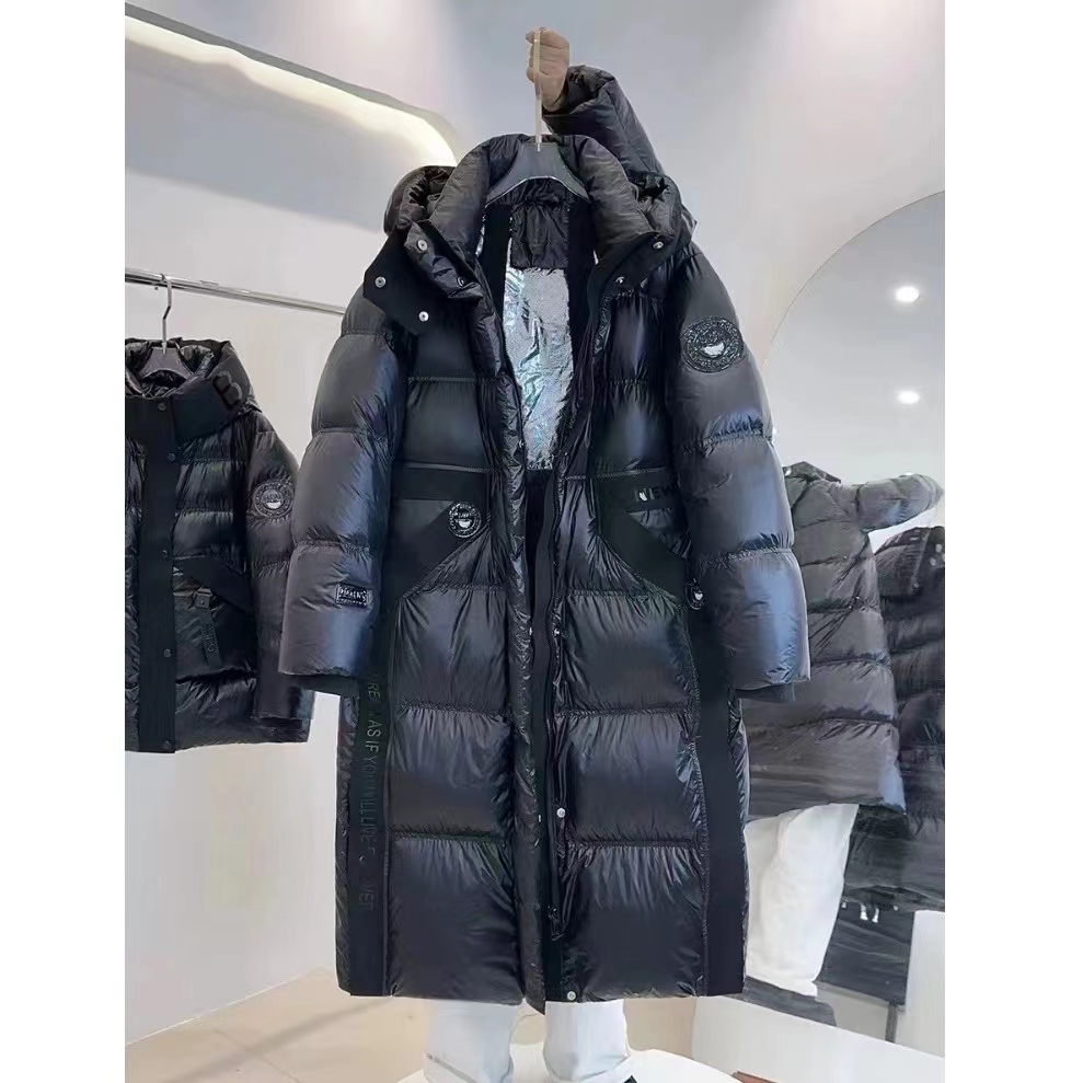 黑尊爆款羽绒服女长款过膝冬季新款加厚宽松过冬纯色外套潮流