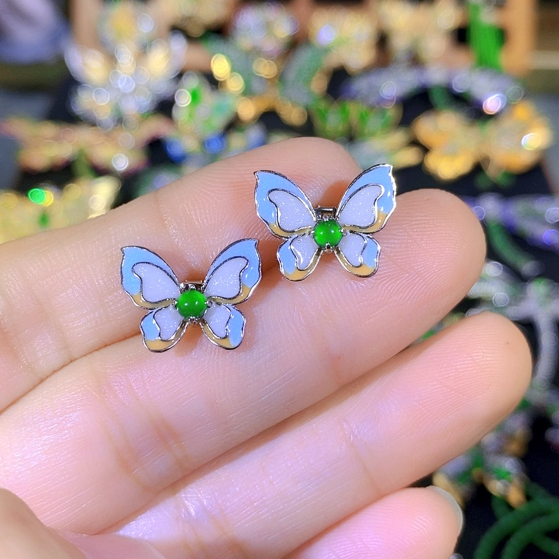 吊坠(不含链)银S925镶嵌翡翠