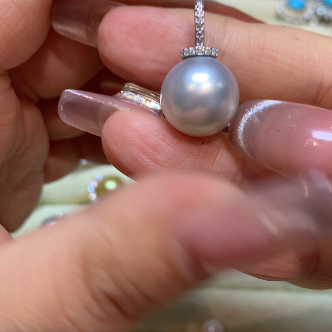 海水珍珠颈饰银S925镶嵌