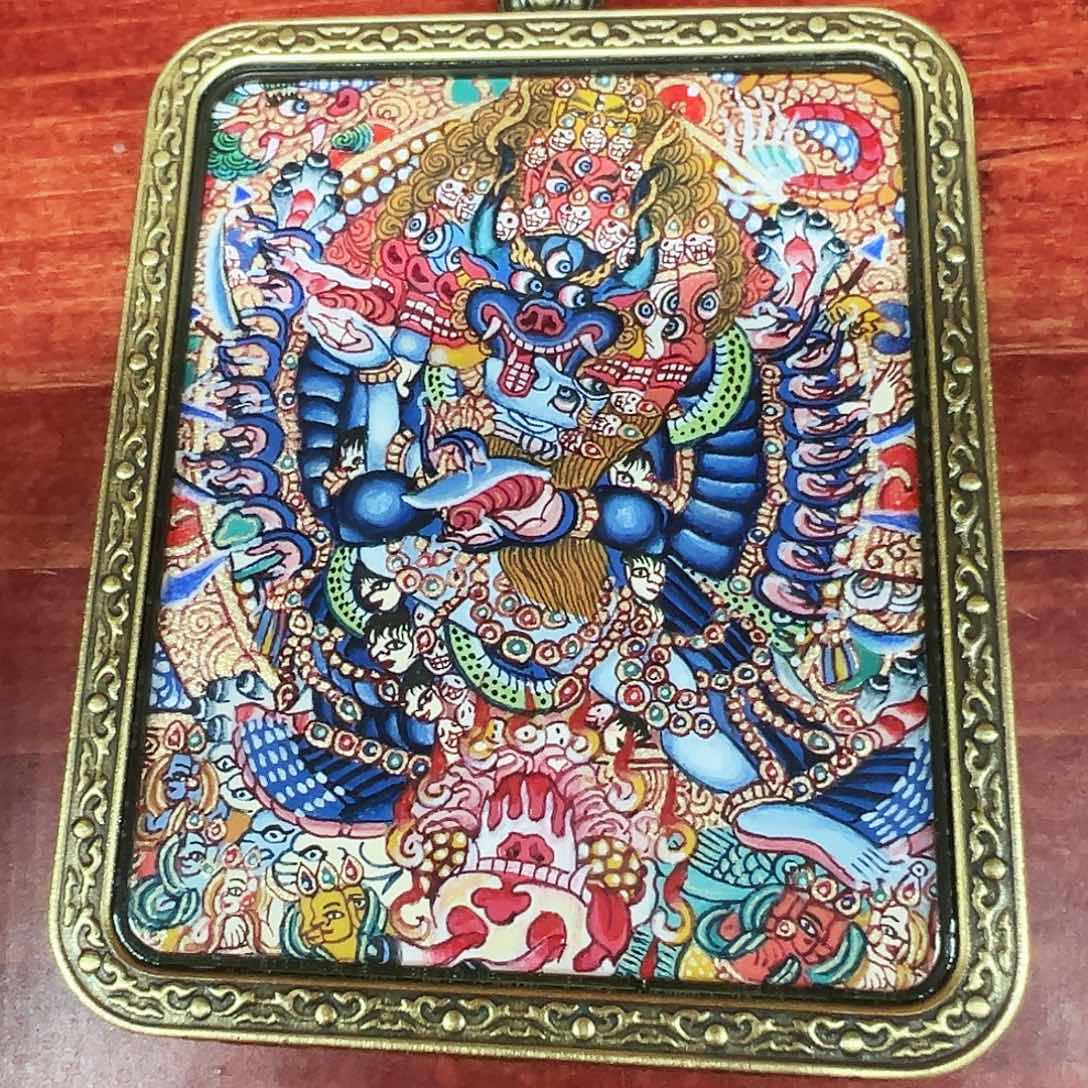 吊坠逆**全手绘的热贡矿卡大威德