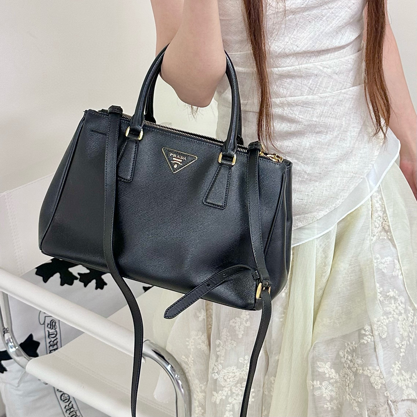 95新 Prada/普拉达 prada黑金杀手斜挎包K