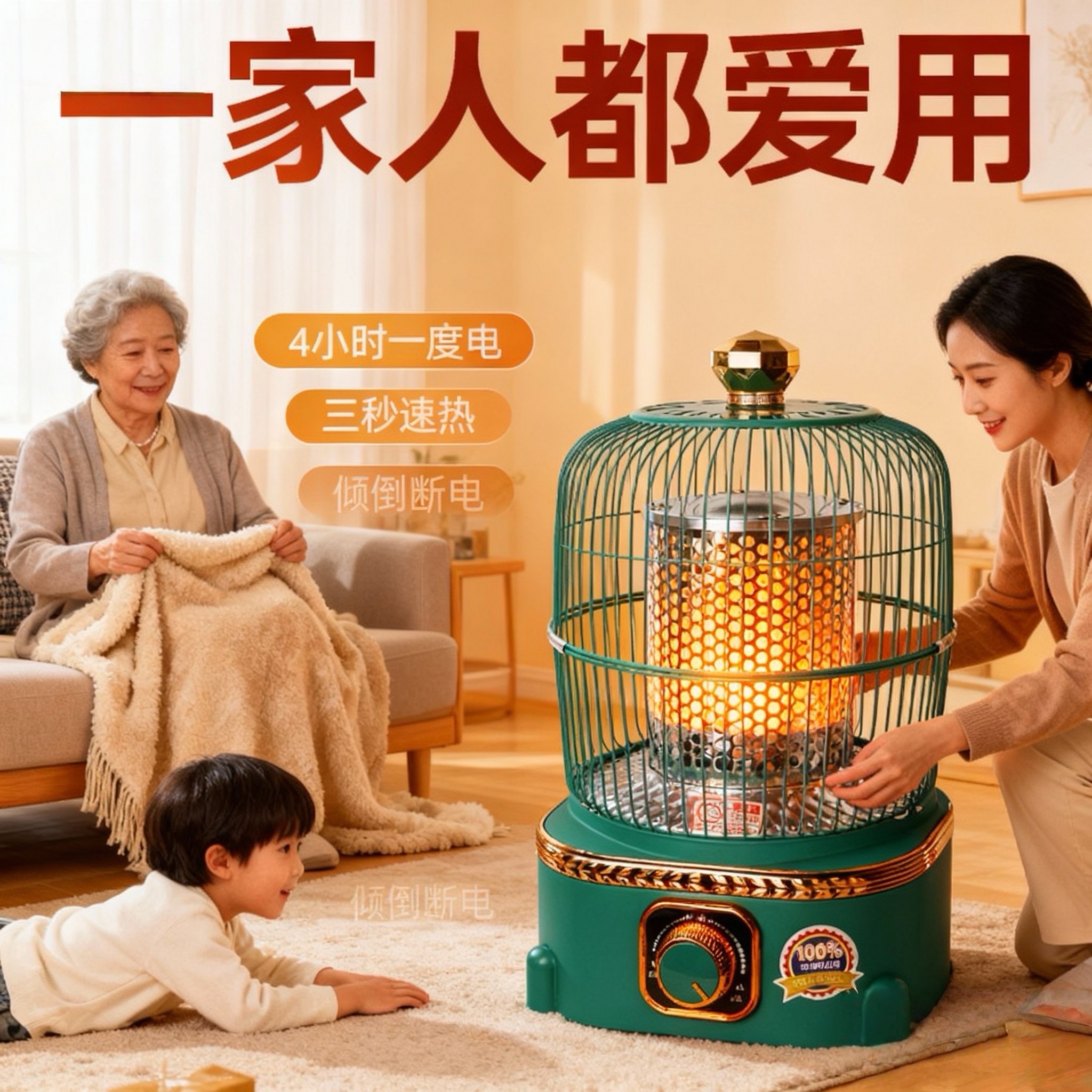 家用烤火炉鸟笼取暖器桌下烤火炉省电节能电暖炉取暖炉速热办公室