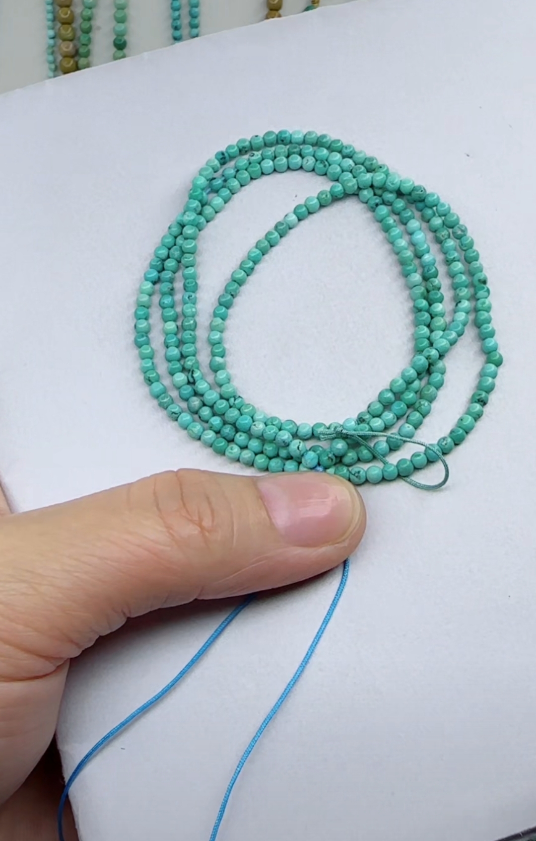 天然原矿绿松石珠链