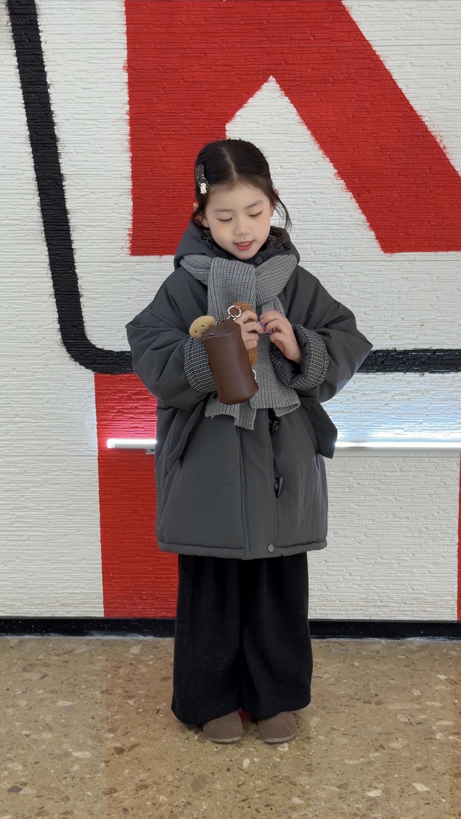 男女童冬季棉衣儿童韩版加长时髦加厚兔毛棉衣中长款连帽巨暖棉袄