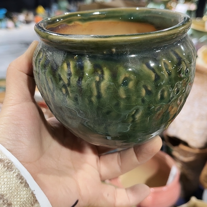 瓷片花盆多肉植物艺术品