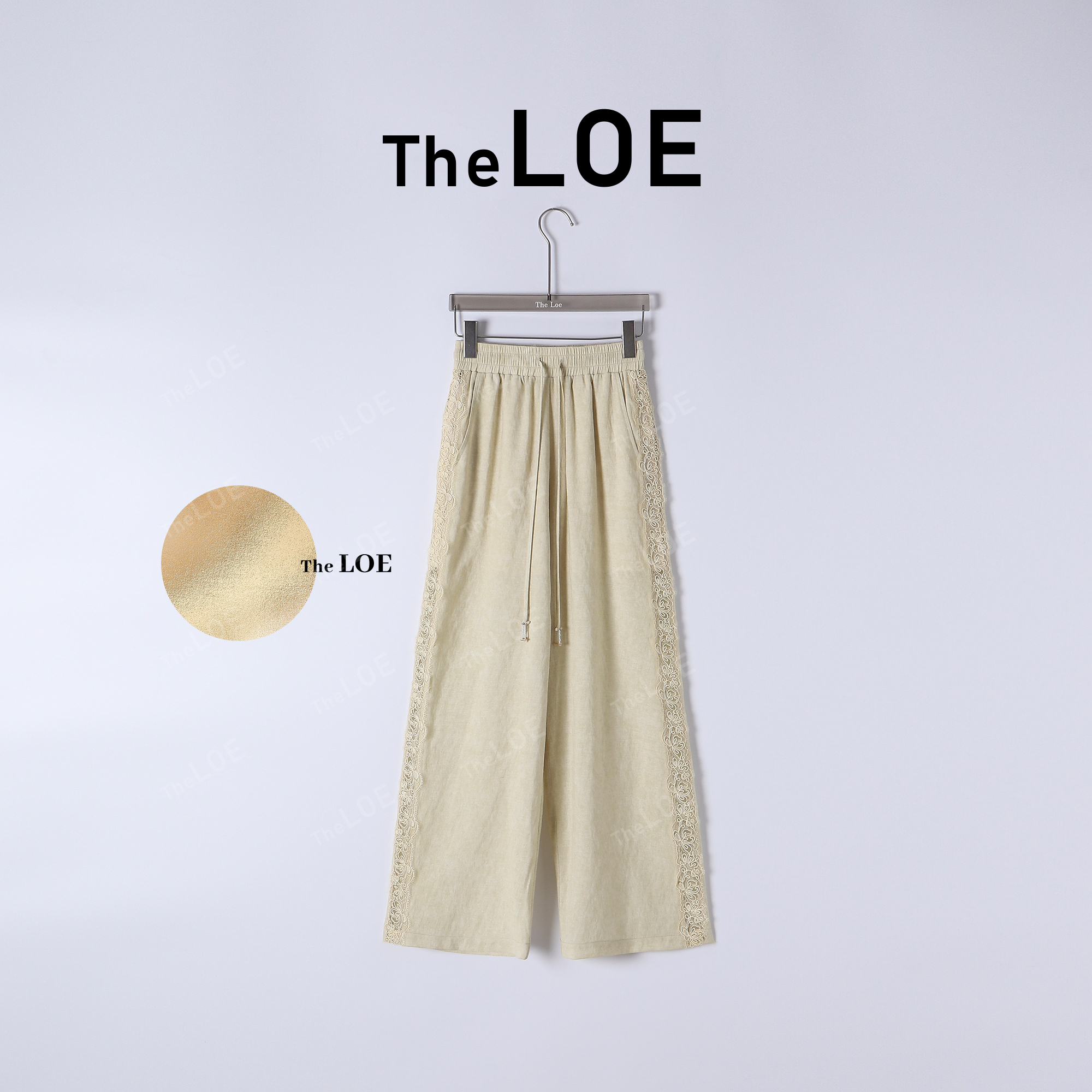 TheLOE/蕾丝抽绳裤 香草拼接蕾丝抽绳裤#03.21K-G5049