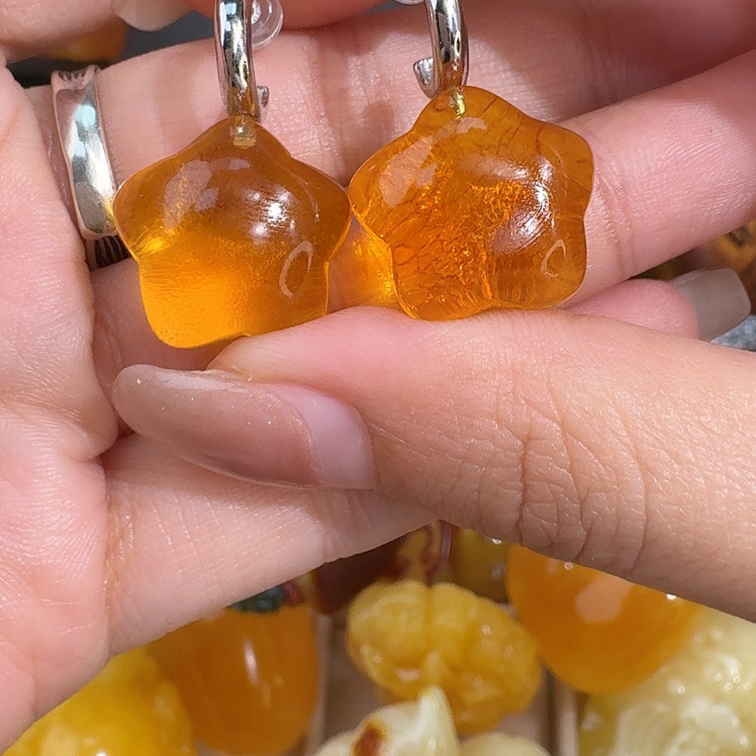 橙***光琥珀未镶嵌裸石我