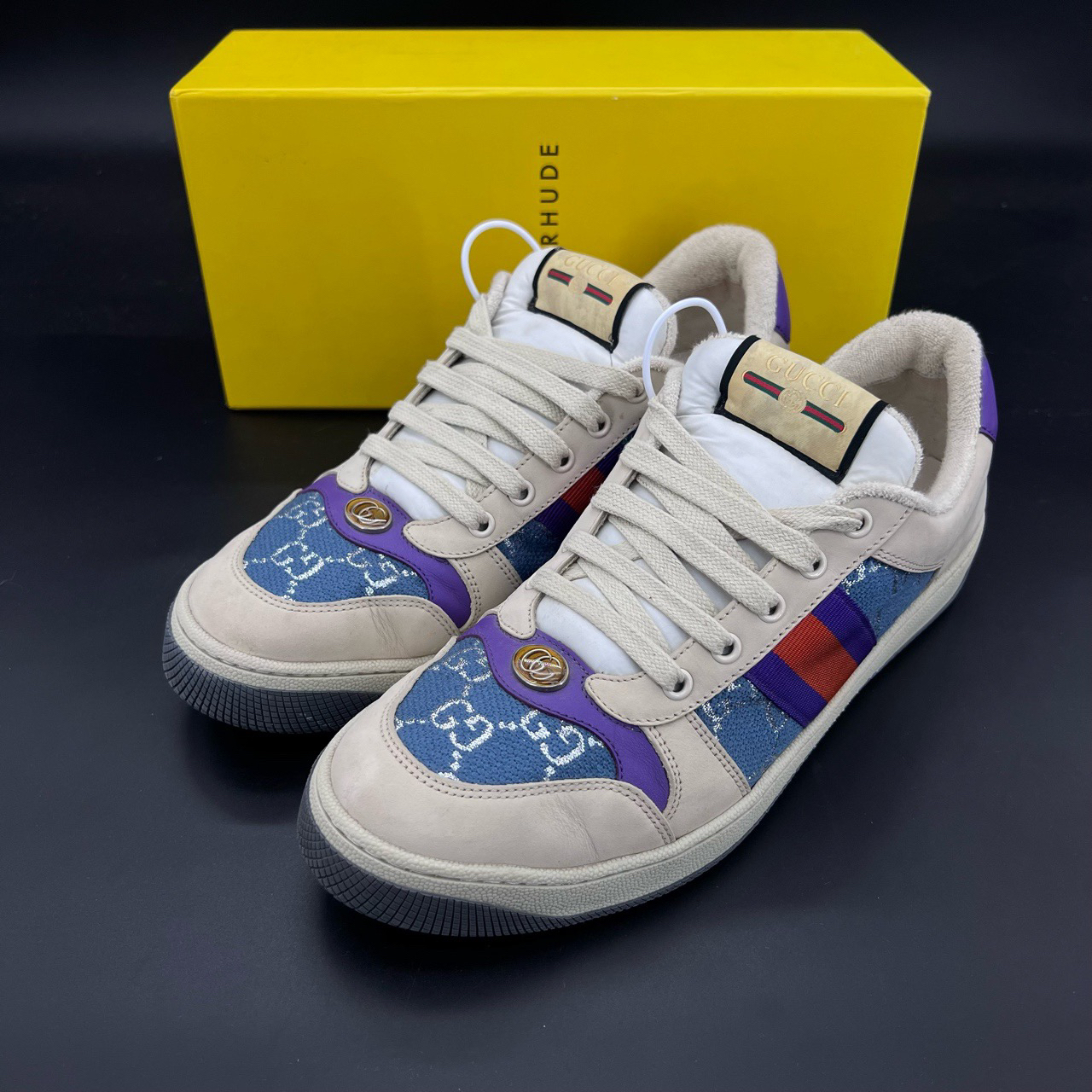 99新 GUCCI/古驰 gucci  珐琅 蓝色 size 42 原盒 