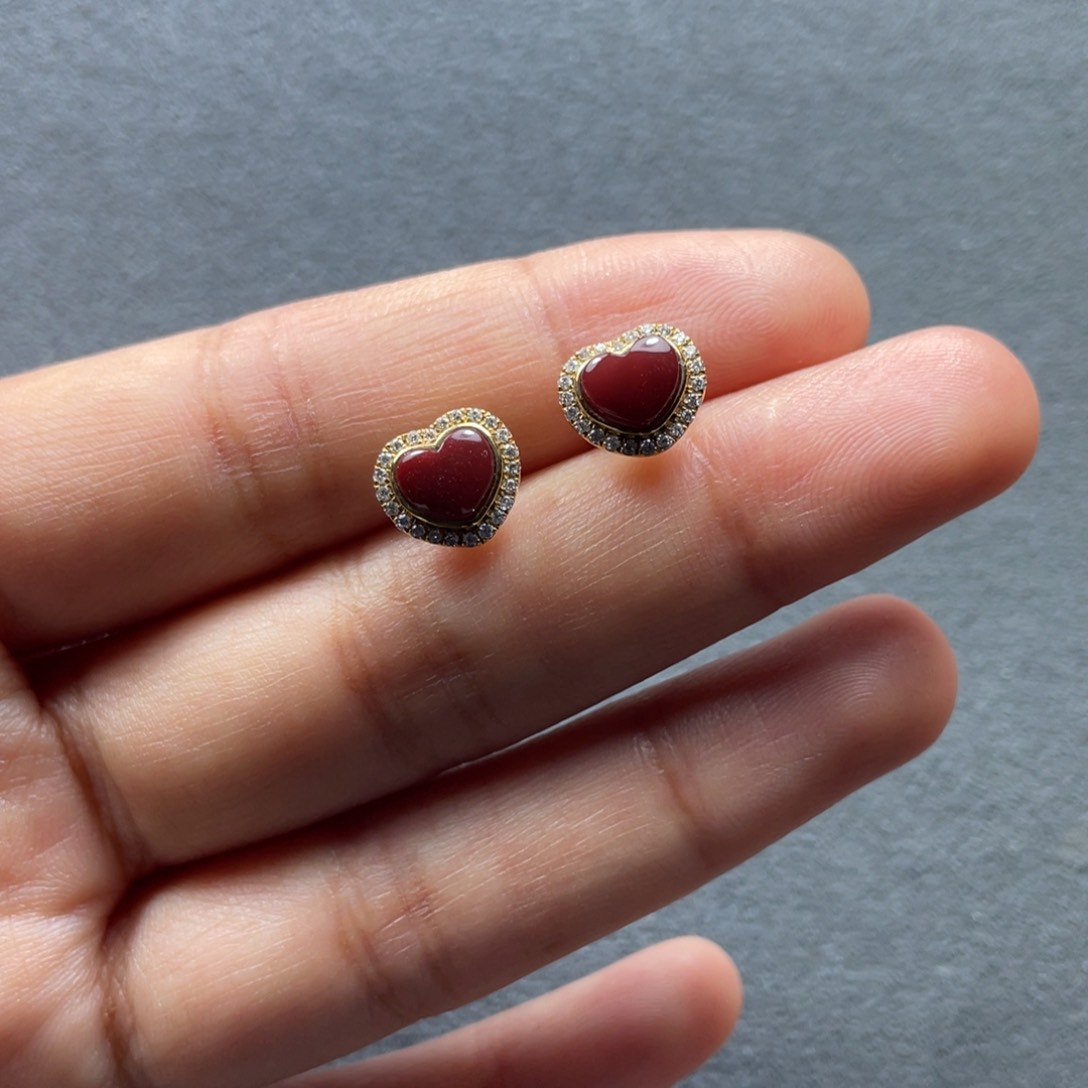 南红玛瑙配饰未镶嵌耳钉