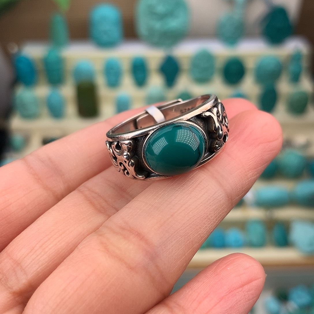 绿松石银S925镶嵌珠宝奇石