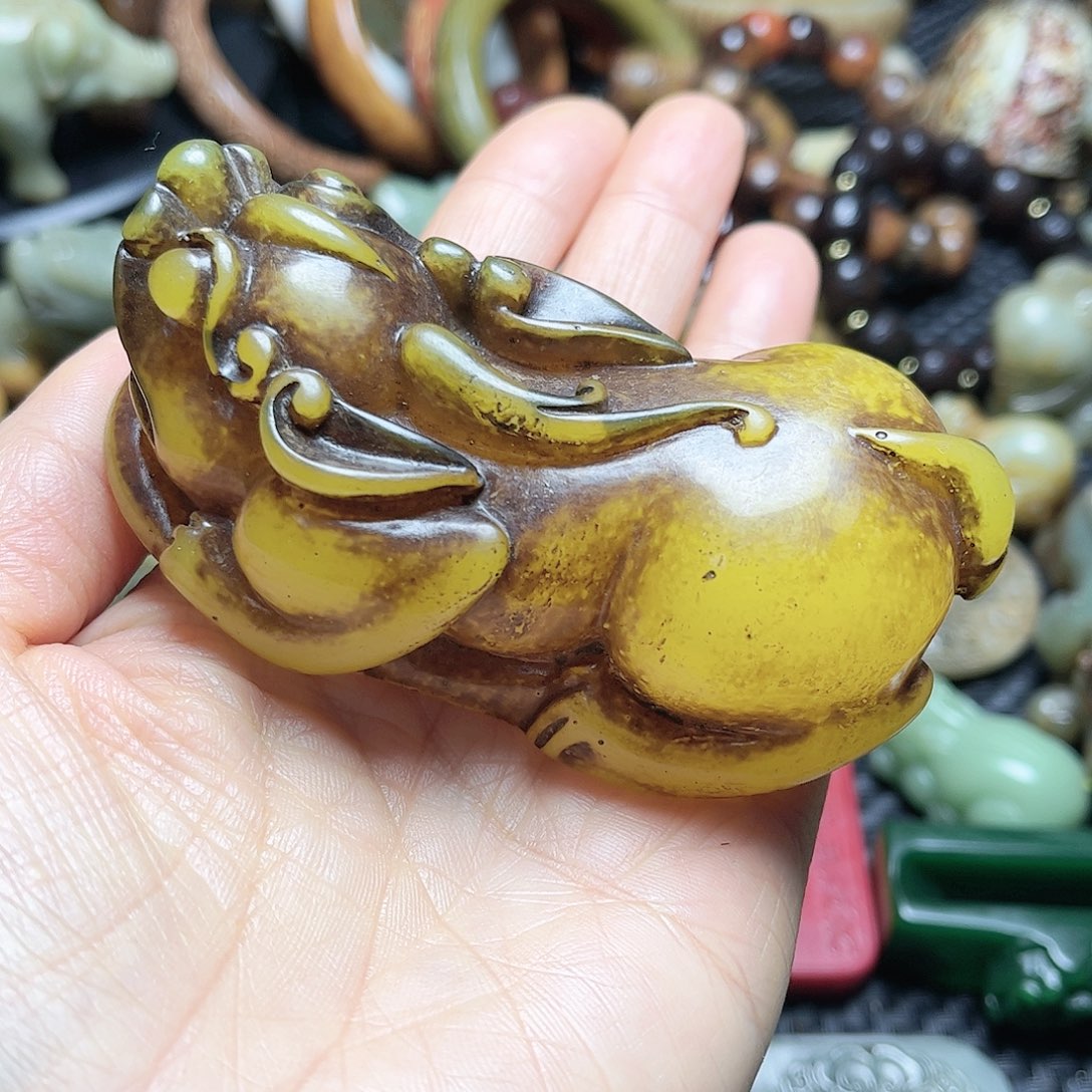 白玉菩提吊坠摆件