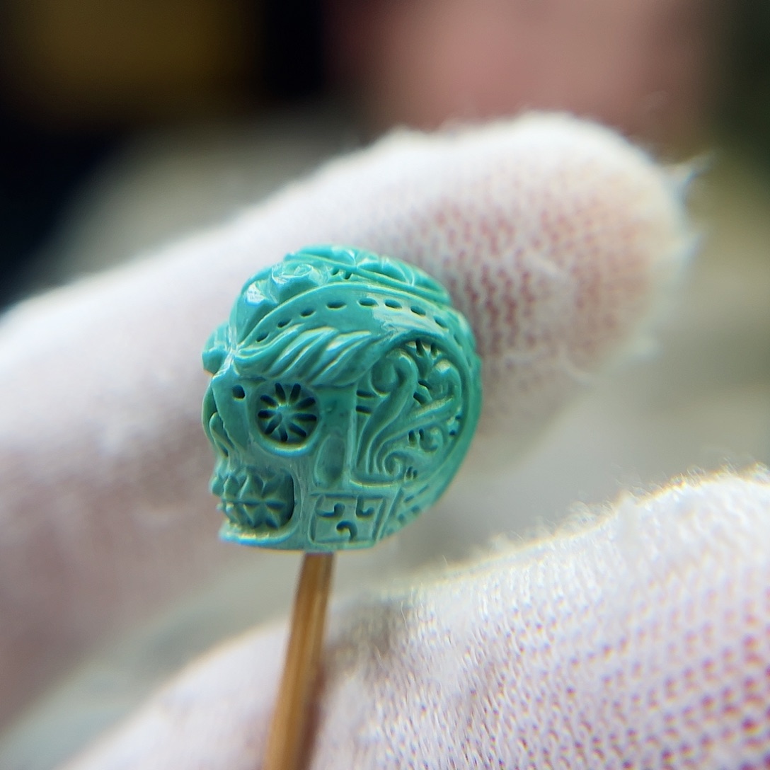 绿松石珠宝奇石未镶嵌12.2宽，厚度15.6