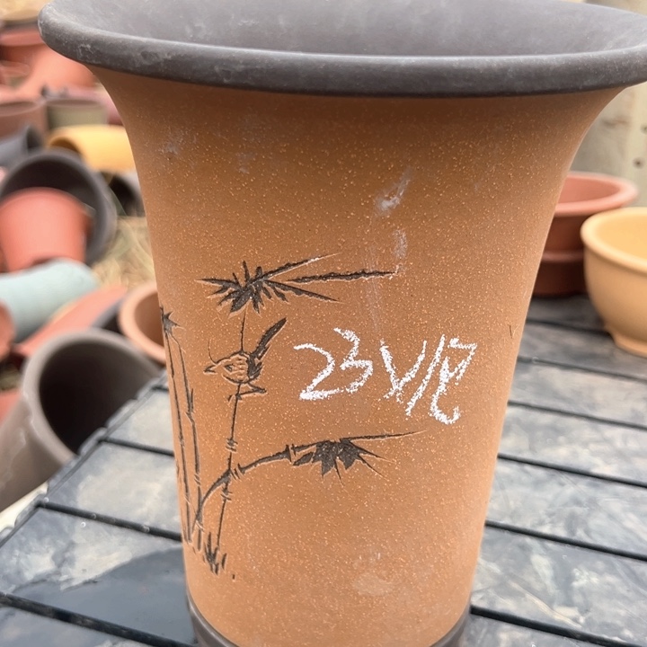 红陶紫砂兰花盆微瑕