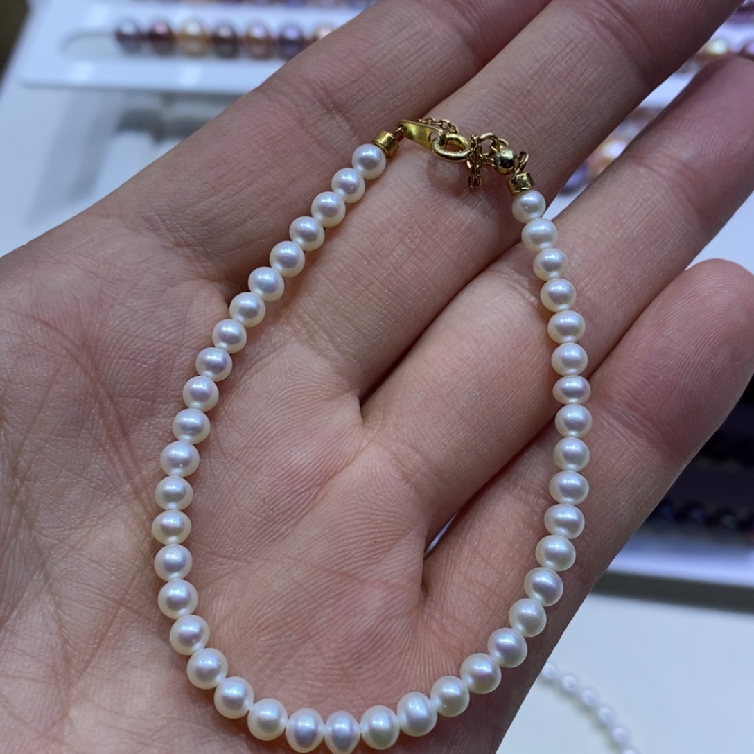 银S925镶嵌手链淡水珍珠
