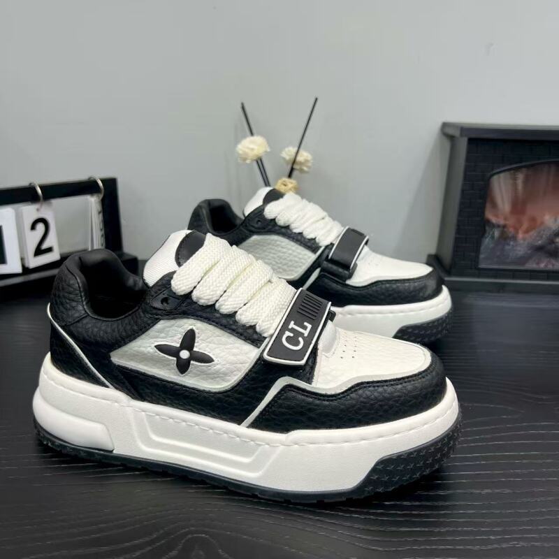 2025秋季欧洲站新款男士真皮阿甘厚底百搭时尚ins潮流休闲鞋鞋子