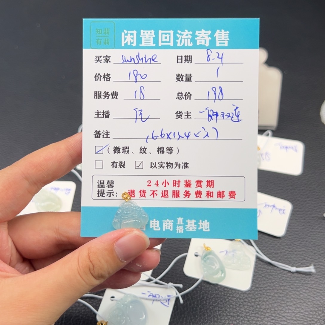 翡翠18K金镶嵌颈饰S****^