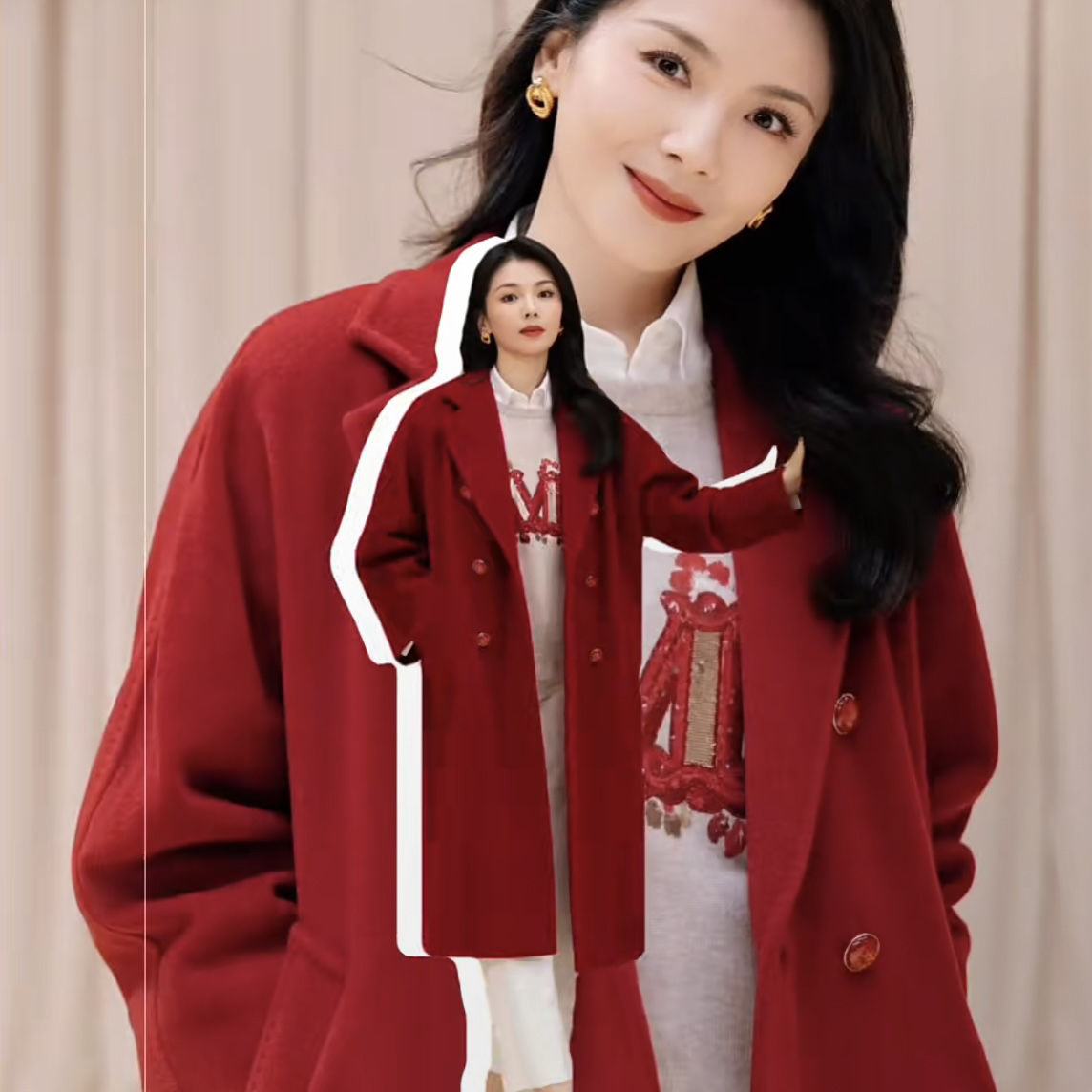全新未使用 MaxMara 2025新款M刺绣l龙年限定羊毛混纺圆领毛衣