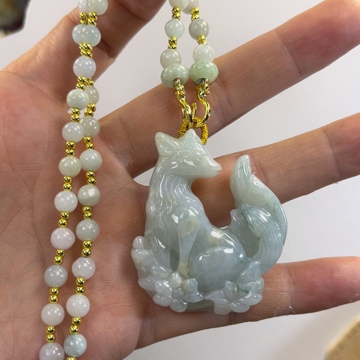 翡翠吊坠(赠链)未镶嵌代编织