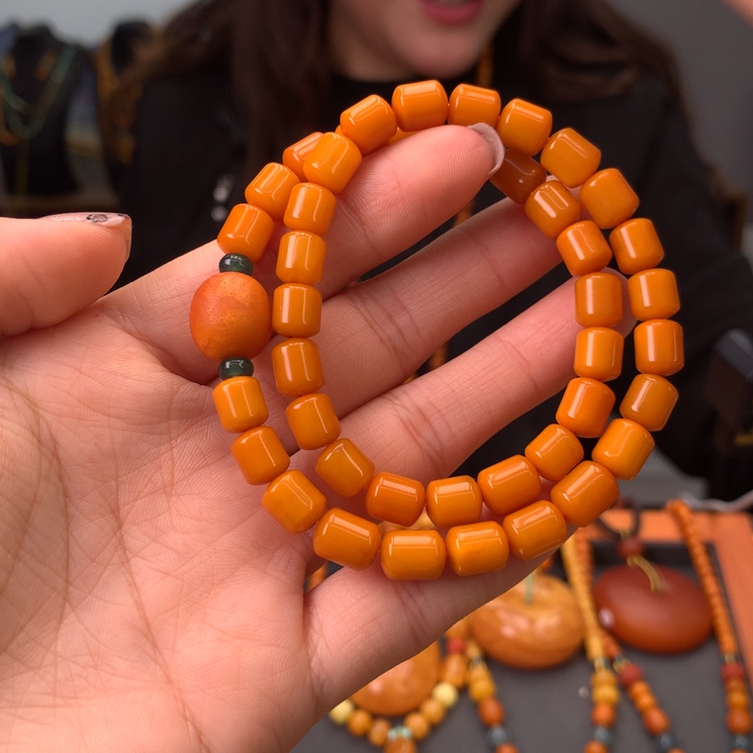 蜜蜡手串未镶嵌天然