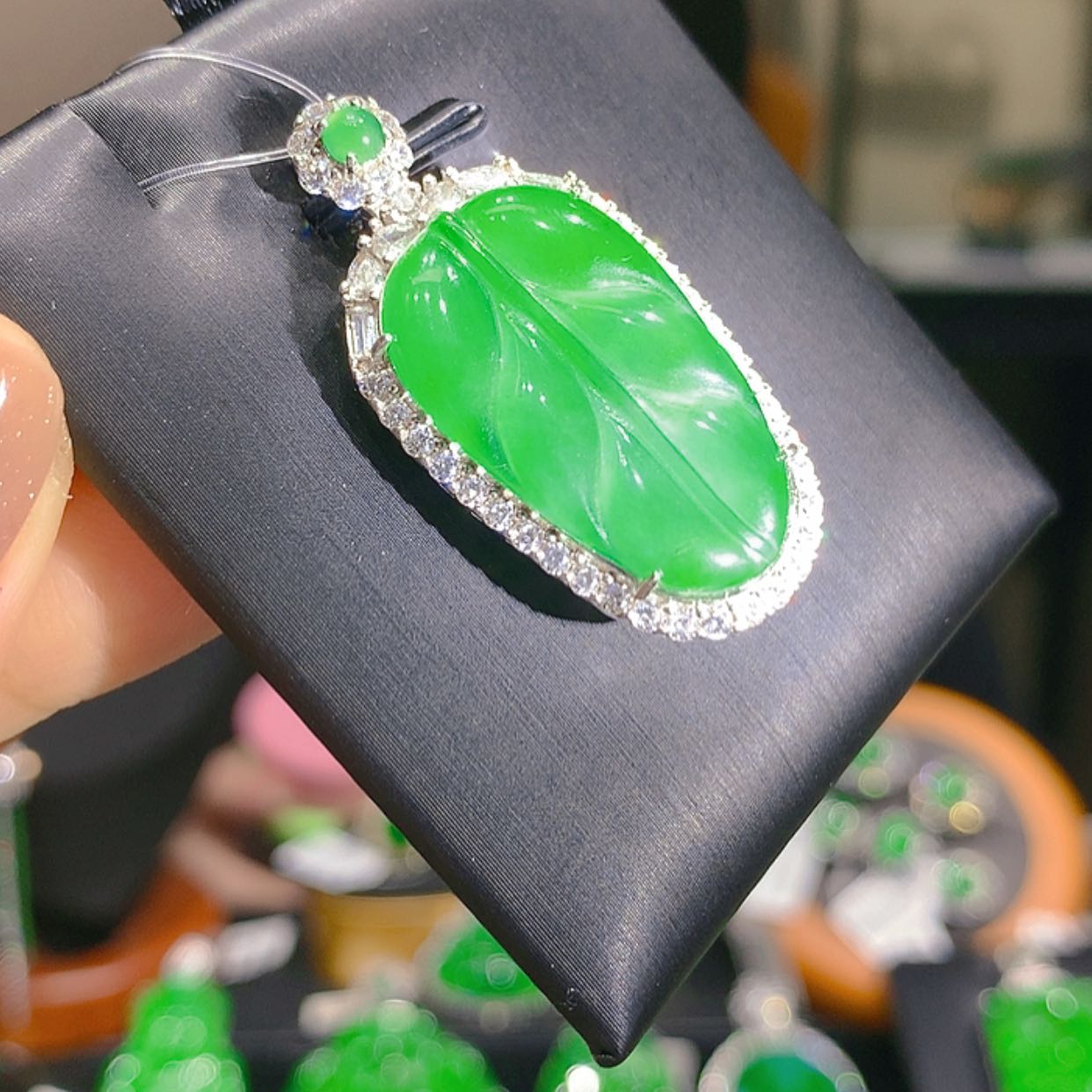 【闪购商品】翡翠颈饰银S925镶嵌4柒姐