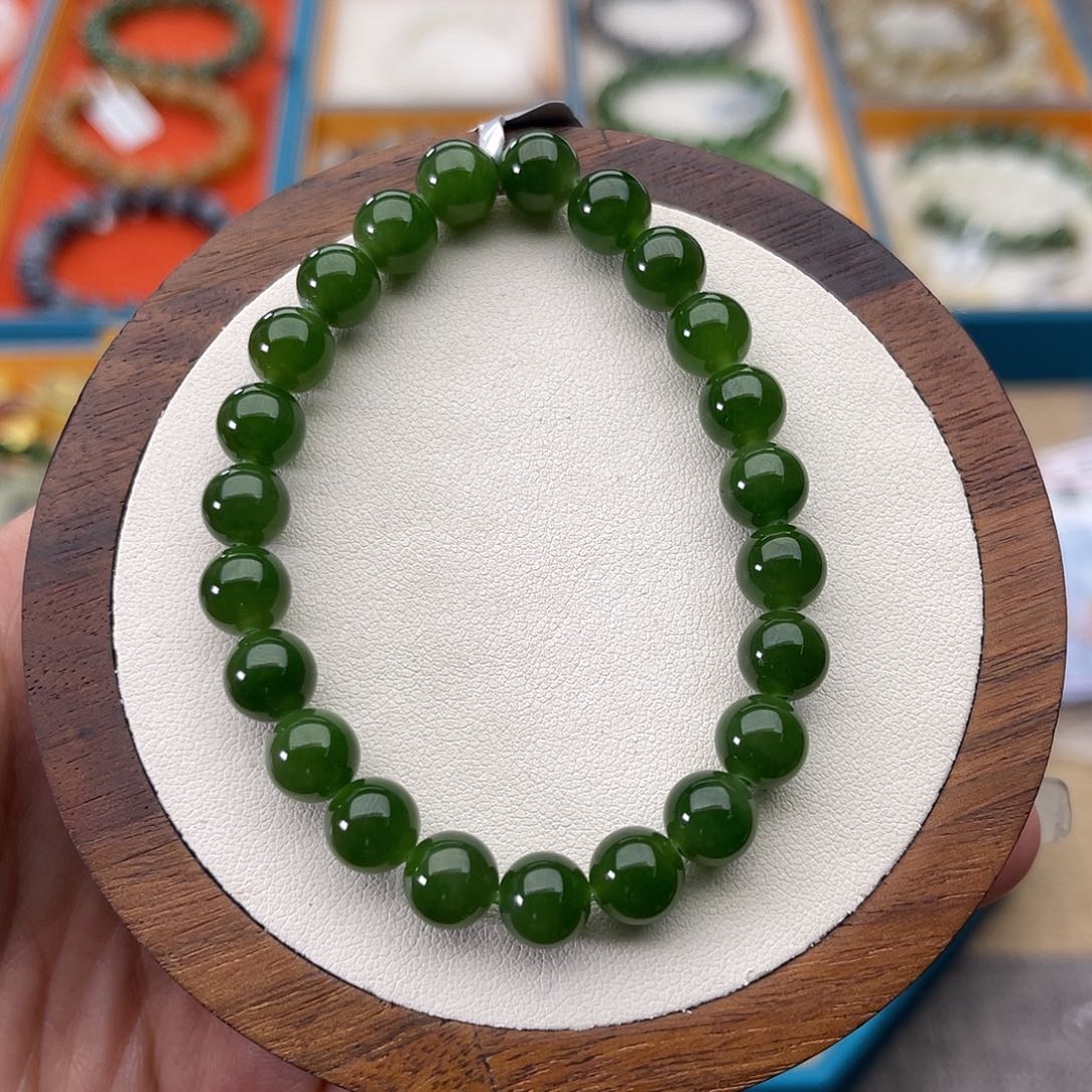 和田玉未镶嵌手串A28卡8