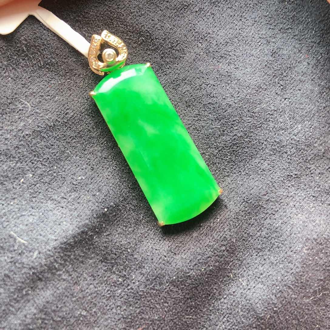 翡翠颈饰18K金镶嵌上新