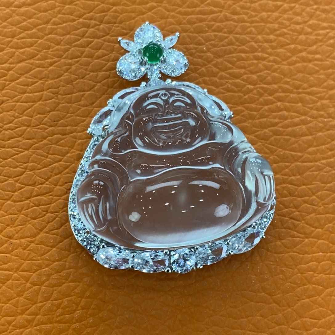 石英质玉吊坠(赠链)银S925镶嵌?****?