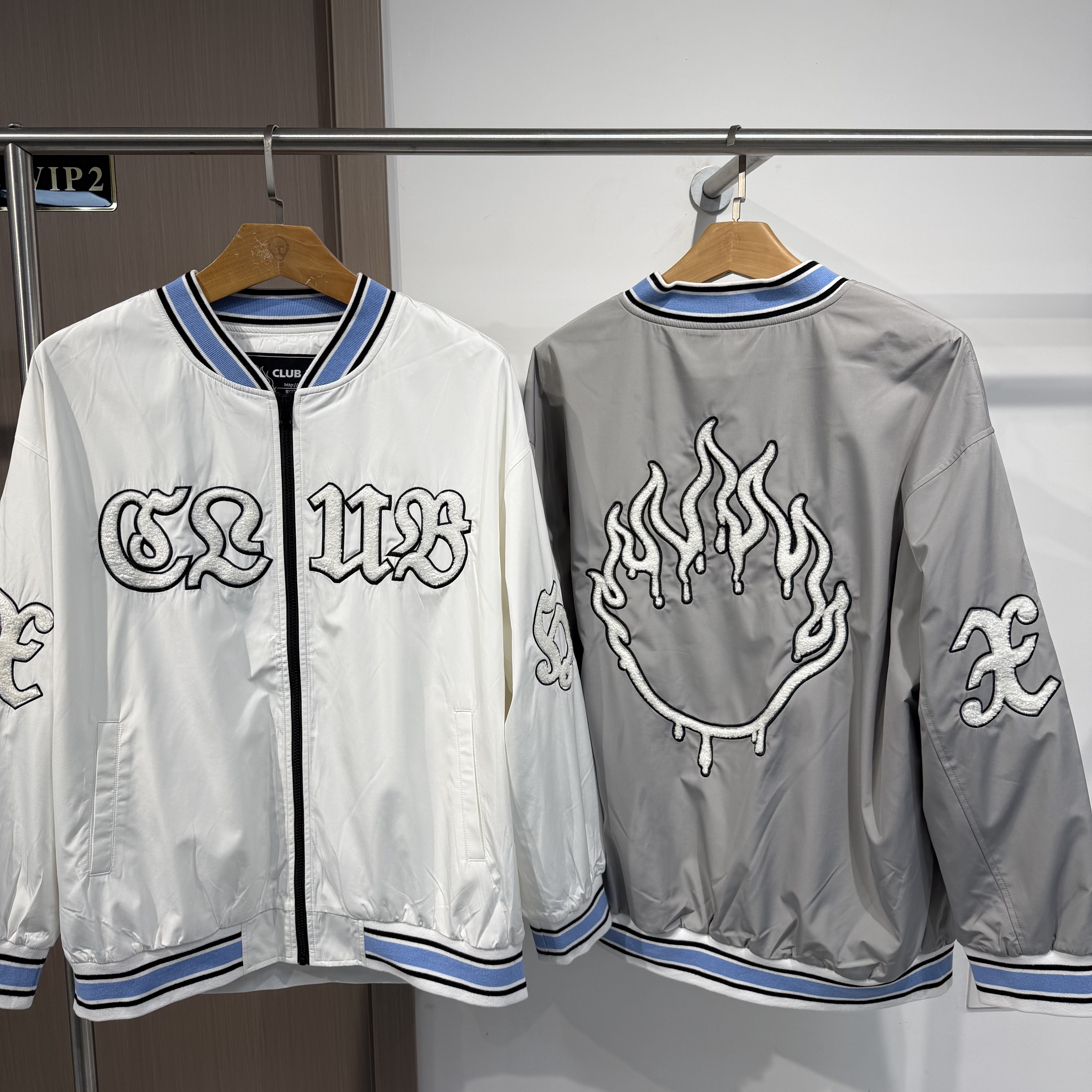 春秋两色火焰毛巾刺绣休闲棒球服QZDB2WT5056