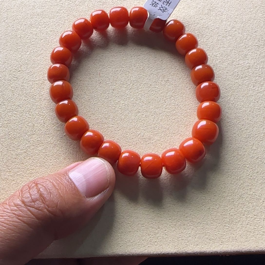 南红玛瑙手链未镶嵌9.5mm冷书河老型